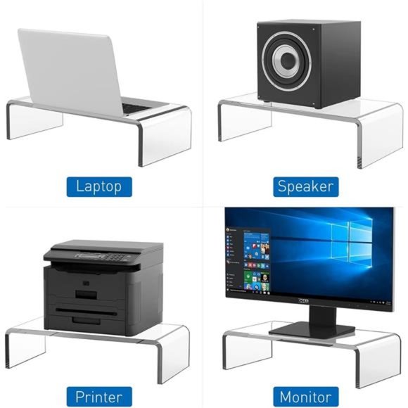 Acrylic Laptop Stand, Monitor Stand Desk Organizer, Clear Monitor Riser - Picture 7 of 7